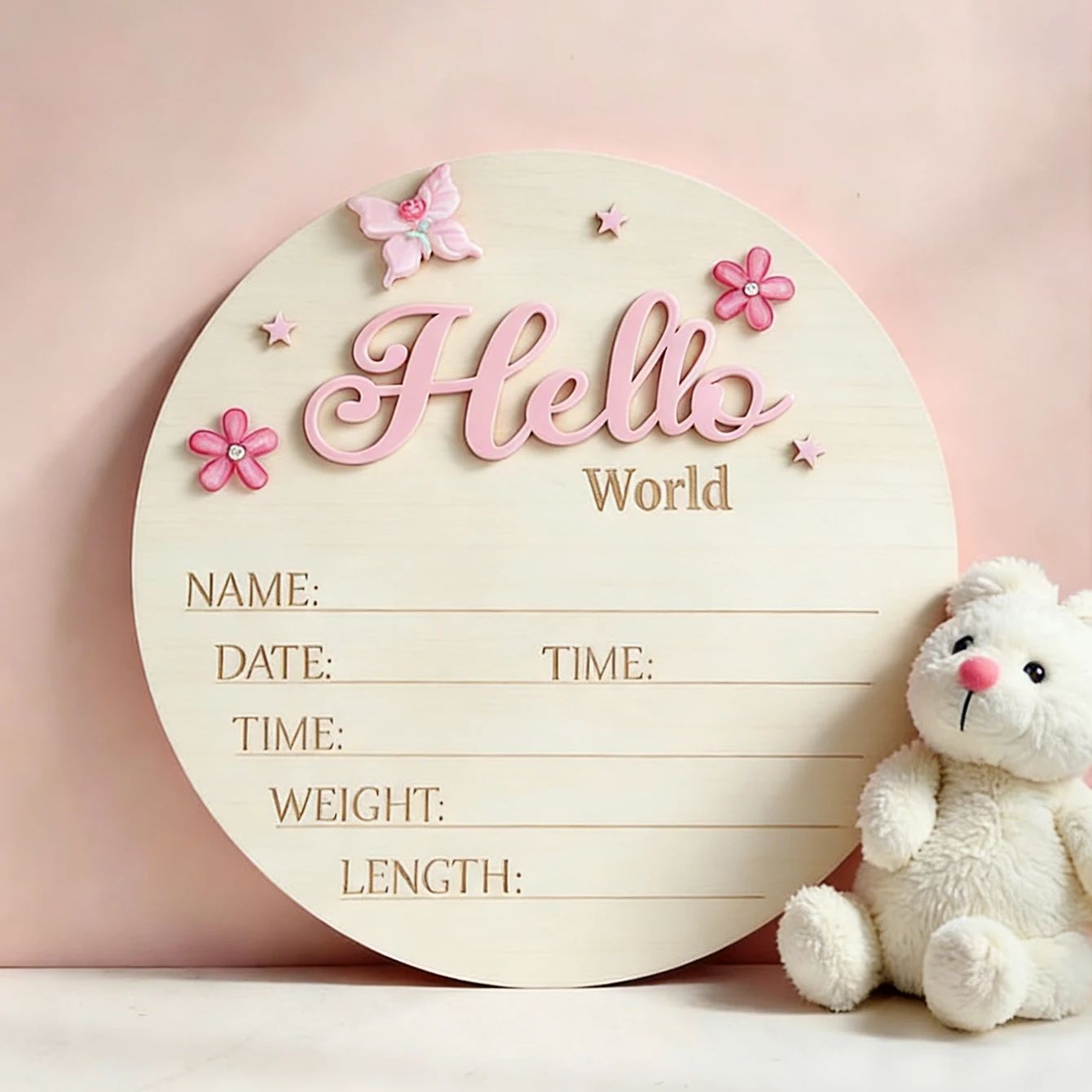 Photography Prompt - Ylsteed roze vlinder Hallo wereld pasgeboren